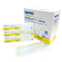 NIPRO SAFELET CATH 24GX3/4" 50'S สีเหลือง [ 1 กล่อง ]