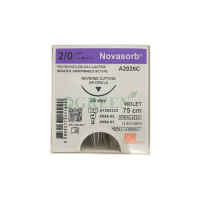 ไหมละลาย NOVASORB 2/0 26MM สีม่วง A2026C  [1กล่อง]             	